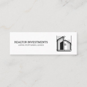 Cartão De Visita Mini Logotipo de Imóveis Construção de Propriedades