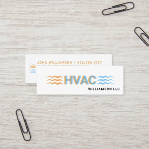 Cartão De Visita Mini Logotipo de Serviço de HVAC Ícones de Fluxo de Ar 