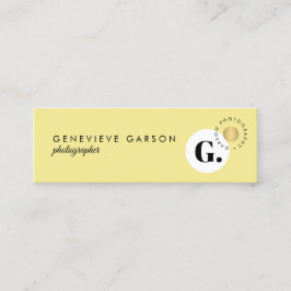 Cartão De Visita Mini Logotipo do Monograma Criativo a Negrito Amarelo