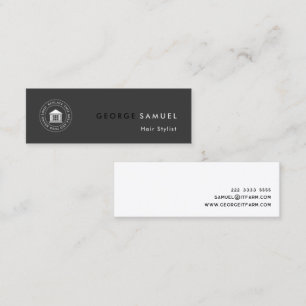 Cartão De Visita Mini Logotipo e nome personalizados simples e elegantes