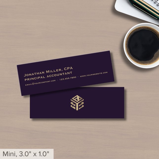 Cartão De Visita Mini Logotipo Luxo Simples (Criador carregado)