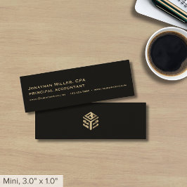 Cartão De Visita Mini Logotipo personalizado preto simples