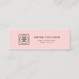 Cartão De Visita Mini Logotipo Rosa | Vale de Bebida Personalizado para 
