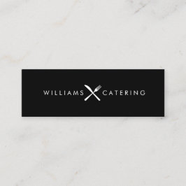 Cartão De Visita Mini Logotipo Russo de Fork Cruzado - Faca Preta