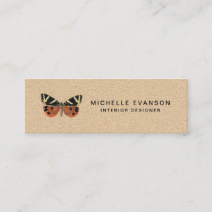 Cartão De Visita Mini Logotipo Rustic Butterfly Simples