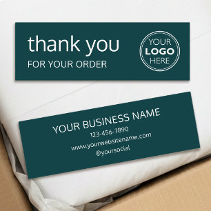 Cartão De Visita Mini Logotipo Simples Agradecimento Marca Verde Moderno