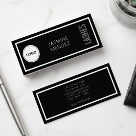 Cartão De Visita Mini Logotipo Simples Moderno Preto e Branco de Artista