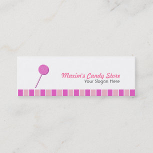 Cartão De Visita Mini Lollypop cor-de-rosa