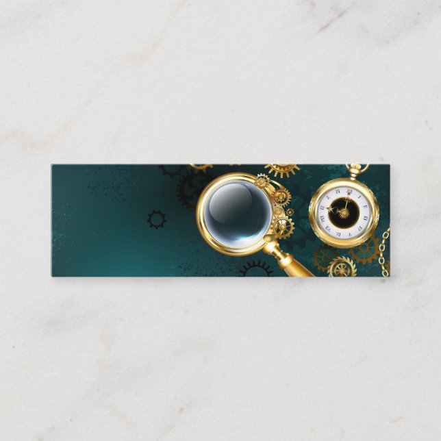 Cartão De Visita Mini Lupa no estilo Steampunk (Frente)