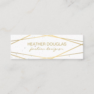 Cartão De Visita Mini Lux Dourada Geométrica Espetada