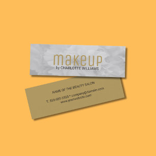 Cartão De Visita Mini Luz chique elegante - maquilhador floral cinzento