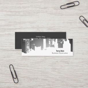 Cartão De Visita Mini Magro horizontal do centro da parte superior do