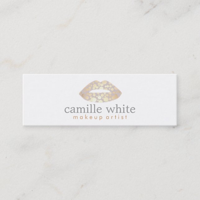 Cartão De Visita Mini Makeup Artist Dourados Mini (Frente)