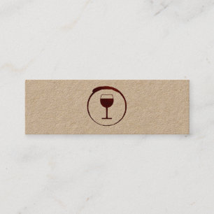 Cartão De Visita Mini Manchas de Vinho Tinto Elegante com Cálice de Vinh