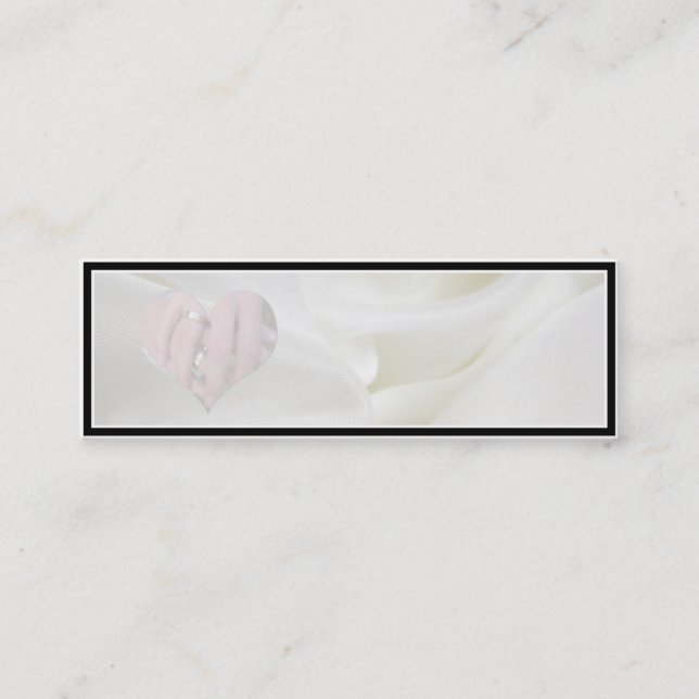 Cartão De Visita Mini Mãos Casais de Casamento Juntas no Coração (Frente)