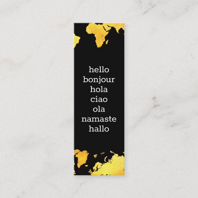 Cartão De Visita Mini Mapa do Mundo (Frente)