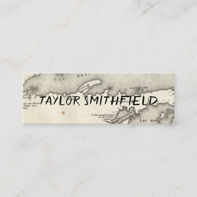 Cartão De Visita Mini mapa rústico (Frente)