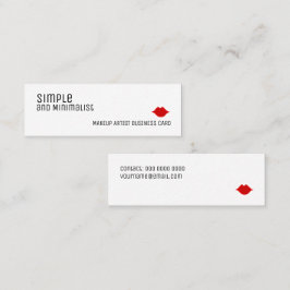 Cartão De Visita Mini maquiagem elegante simples e minimalista