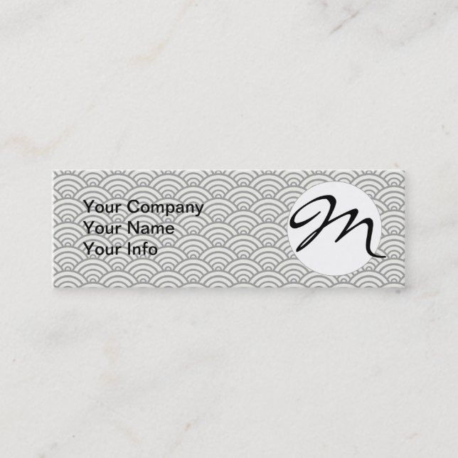 Cartão De Visita Mini Mar de Seigaiha - Ondas Azuis Japonesas (Frente)