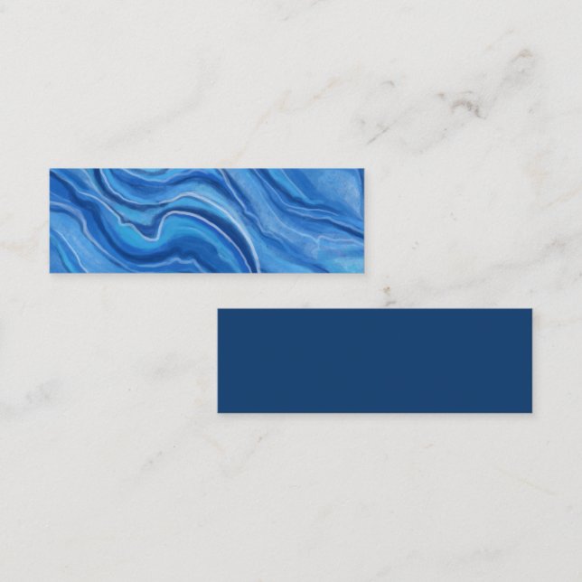 Cartão De Visita Mini Marble Bookmarks Azul (Frente/Verso)
