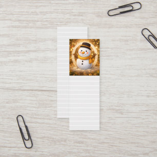 Cartão De Visita Mini Marcador de livro Homem de neve