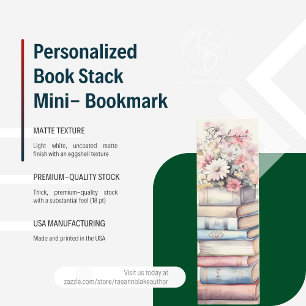 Cartão De Visita Mini Marcador Mini Pilha de Livros Personalizado