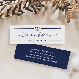 Cartão De Visita Mini Marinho Azul Escalas da Faculdade de Direito da Ju