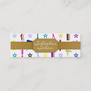 Cartão De Visita Mini Matiz chiques multicoloridos - Bizcard magro feito