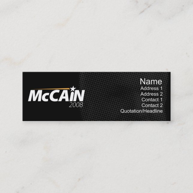 Cartão De Visita Mini McCain - magro (Frente)