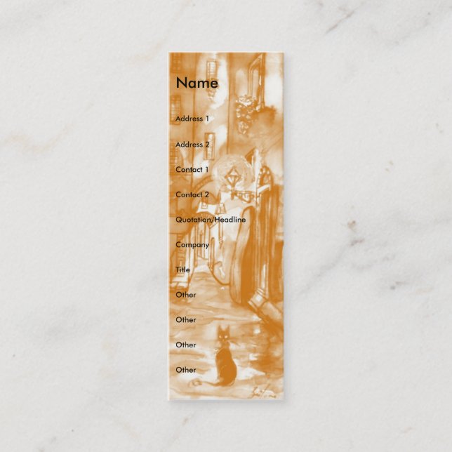 CARTÃO DE VISITA MINI MEDIEVAL BECO POR NOITE EM FLORENÇA (Frente)