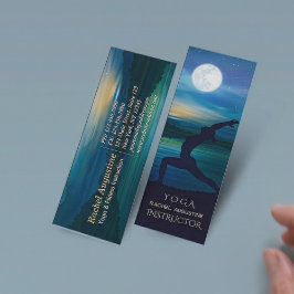 Cartão De Visita Mini Meditação de Yoga ao Luar Saudações à Lua Crescent