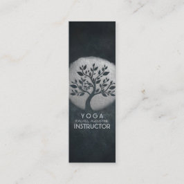 Cartão De Visita Mini Meditação Yoga Reiki Instrutor Black Silver Tree