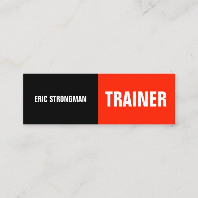 Cartão De Visita Mini Meio vermelho do preto da separação (Frente)