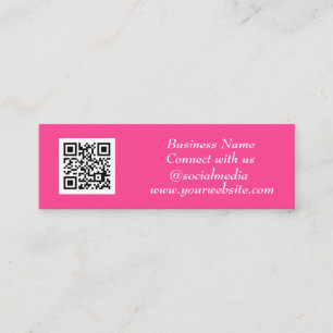 Cartão De Visita Mini Mídia social Código QR Digitalizável Feminina Rosa