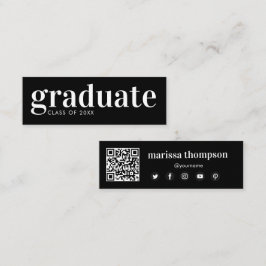 Cartão De Visita Mini Mídia social de código QR do Formando de graduação