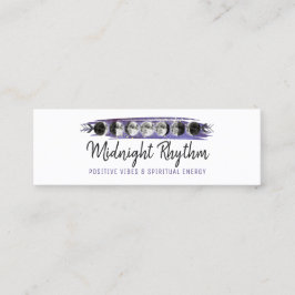 Cartão De Visita Mini Mídia Social do Ciclo Noturno da Lua da Aquarela