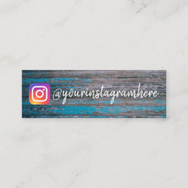 Cartão De Visita Mini Mídia Social Rustic Wooden Instagram
