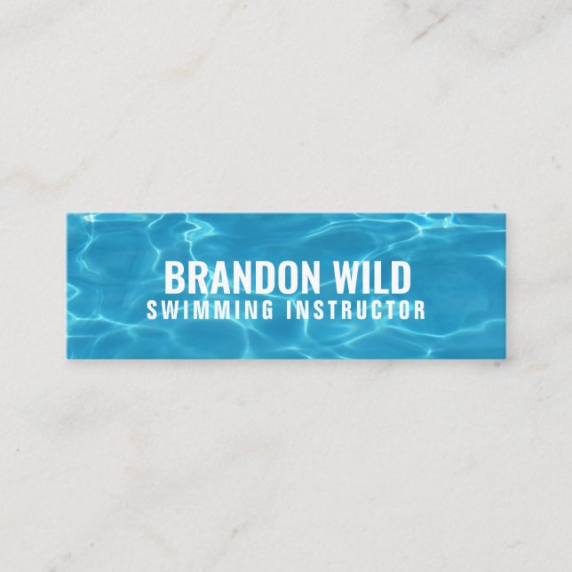 Cartão De Visita Mini Mídias Sociais Personalizadas "Ripples da Água" (Frente)