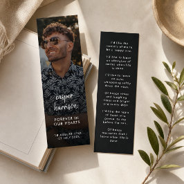 Cartão De Visita Mini Mini Marcador de Página Memorial | Cartão de Poema
