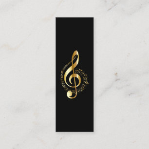 Cartão De Visita Mini Mini personalizado cromo do Clef de triplo da