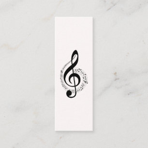 Cartão De Visita Mini Mini personalizado cromo do Clef de triplo da
