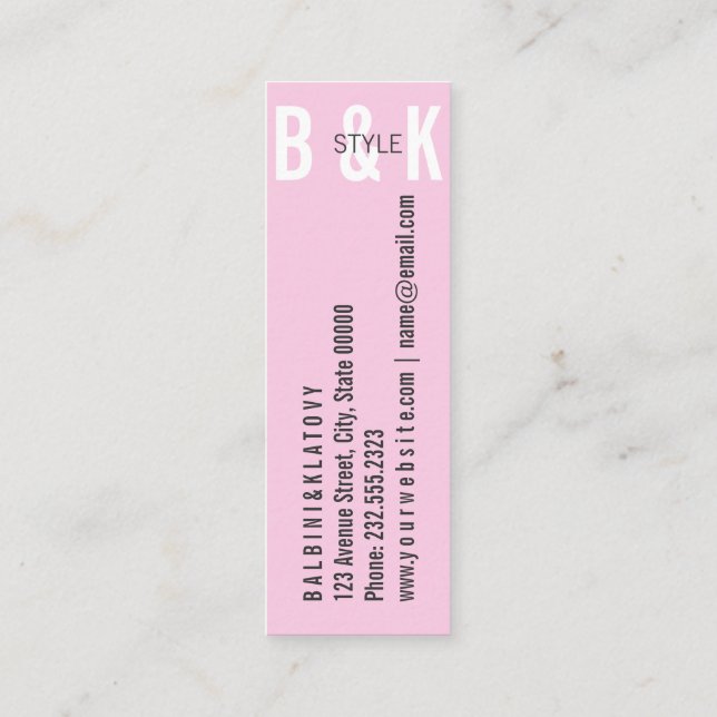 Cartão De Visita Mini Mini rosa (Verso)