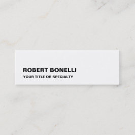 Cartão De Visita Mini Mínimo branco preto legível fino