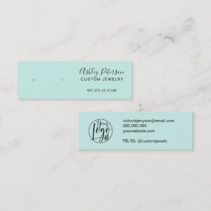 Cartão De Visita Mini Mínimo de manchas de joias azuis pretas de gelo