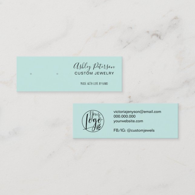 Cartão De Visita Mini Mínimo de manchas de joias azuis pretas de gelo (Frente/Verso)