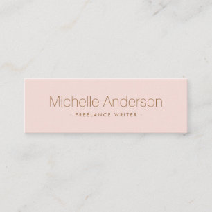 Cartão De Visita Mini Mínimo elegante moderno, cor-de-rosa claro feminin