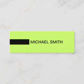 Cartão De Visita Mini Mínimo Moderno Elegante Lua Verde e Preto