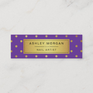 Cartão De Visita Mini Miniplaca de artista de unhas - Pontos Dourados br