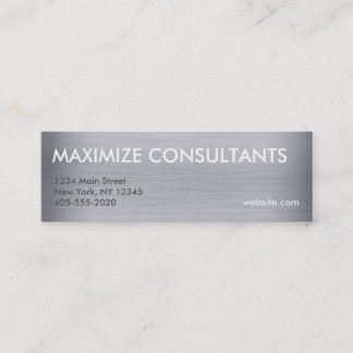 Cartão De Visita Mini Miniplacas de textura metálica de titânio