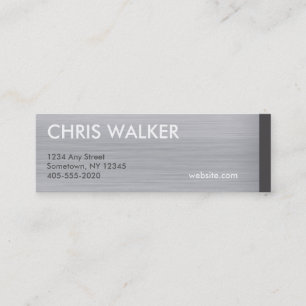 Cartão De Visita Mini Miniplacas de textura metálica de titânio escovada
